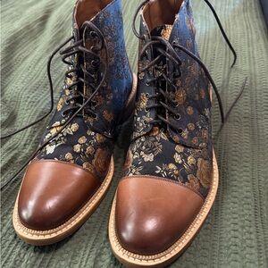 TAFT Floral Brocade Leather Boots – EU 39 / US 6 – Excellent Condition